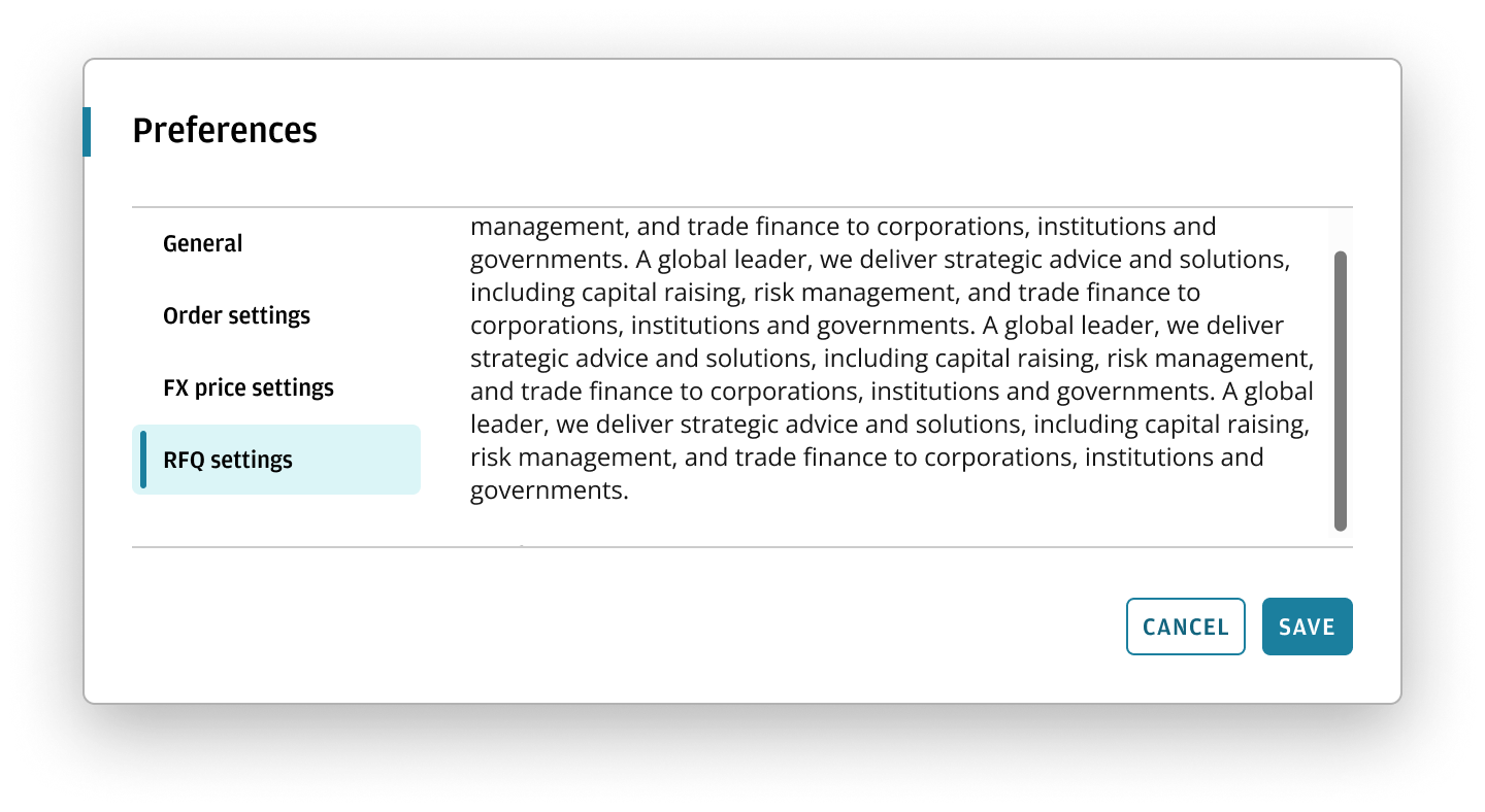 Example of content section scrolling.